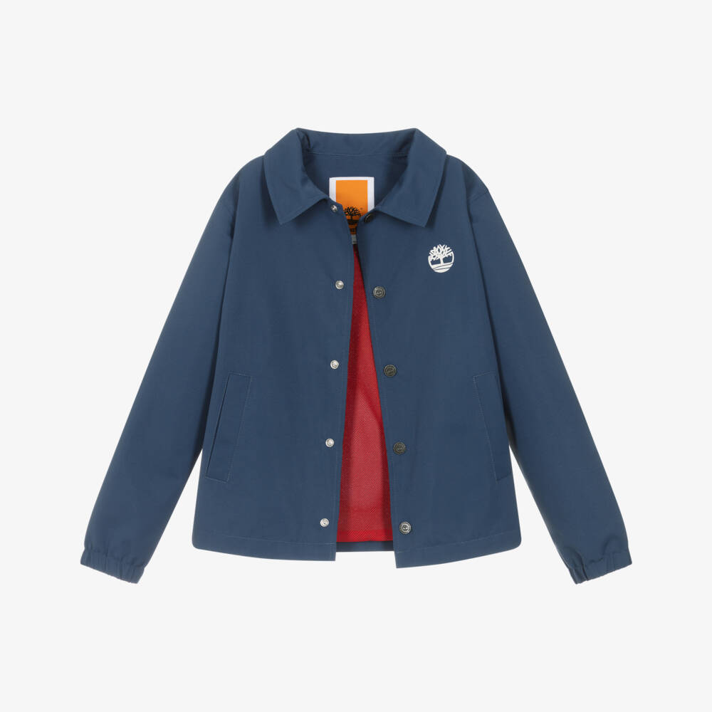 Timberland-Navy Back Logo Coach Jacket | Childrensalon Outlet