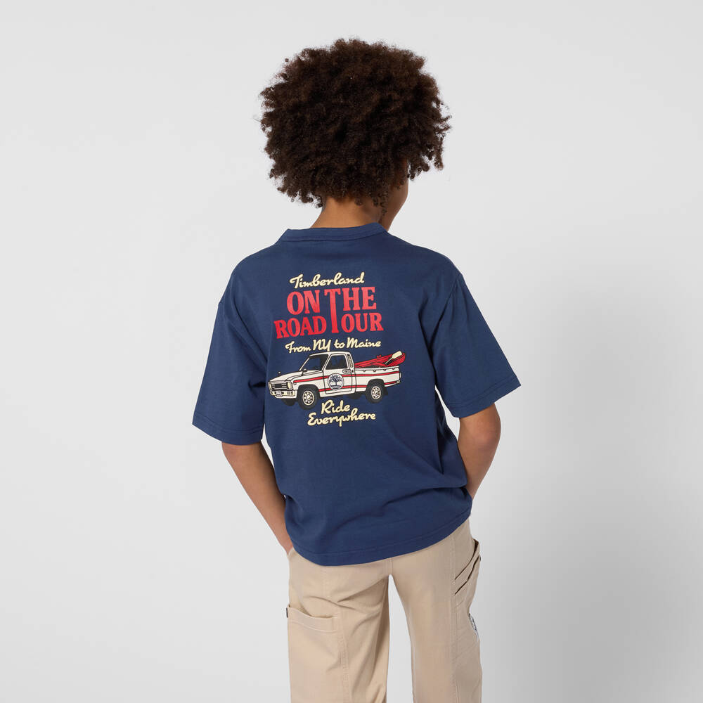Timberland-Navy Back Logo Thsirt | Childrensalon Outlet