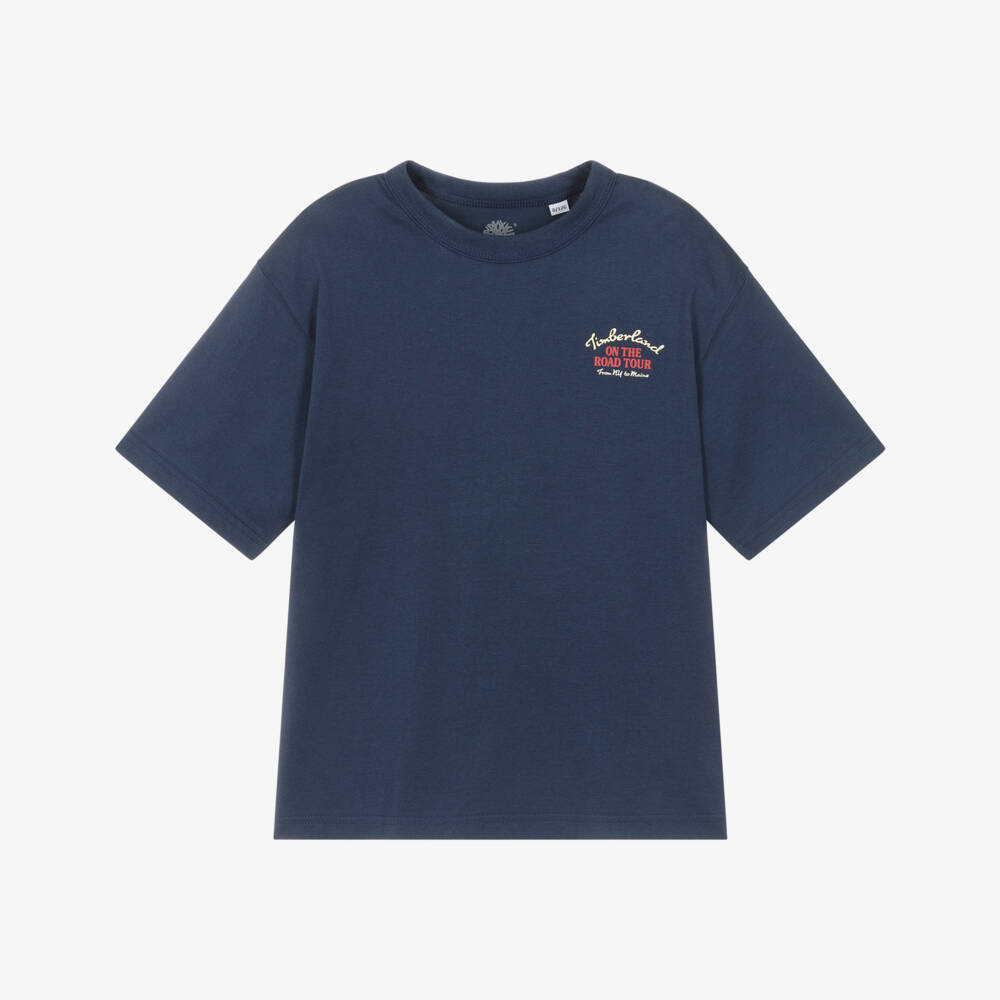 Timberland-Navy Back Logo Thsirt | Childrensalon Outlet