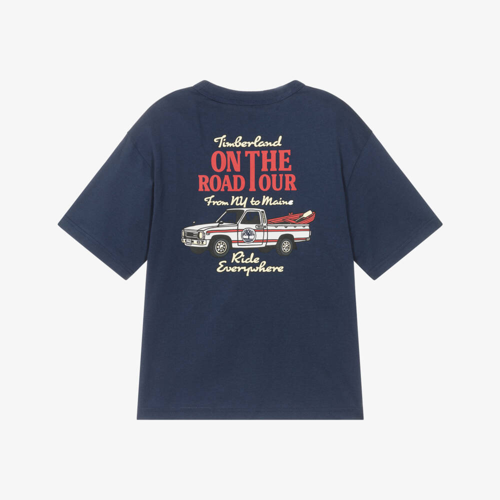 Timberland-Navy Back Logo Thsirt | Childrensalon Outlet
