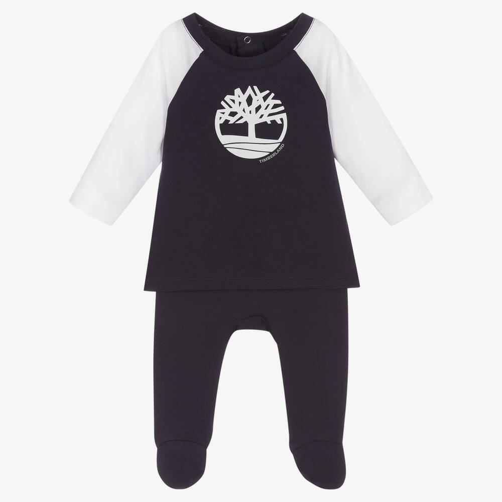 Timberland - Navy Blue 2 Piece Babygrow | Childrensalon