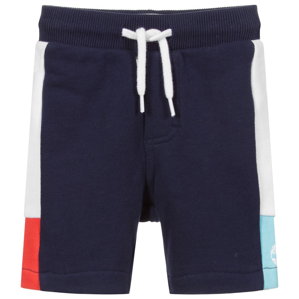 Timberland - Navy Blue Cotton Logo Shorts | Childrensalon
