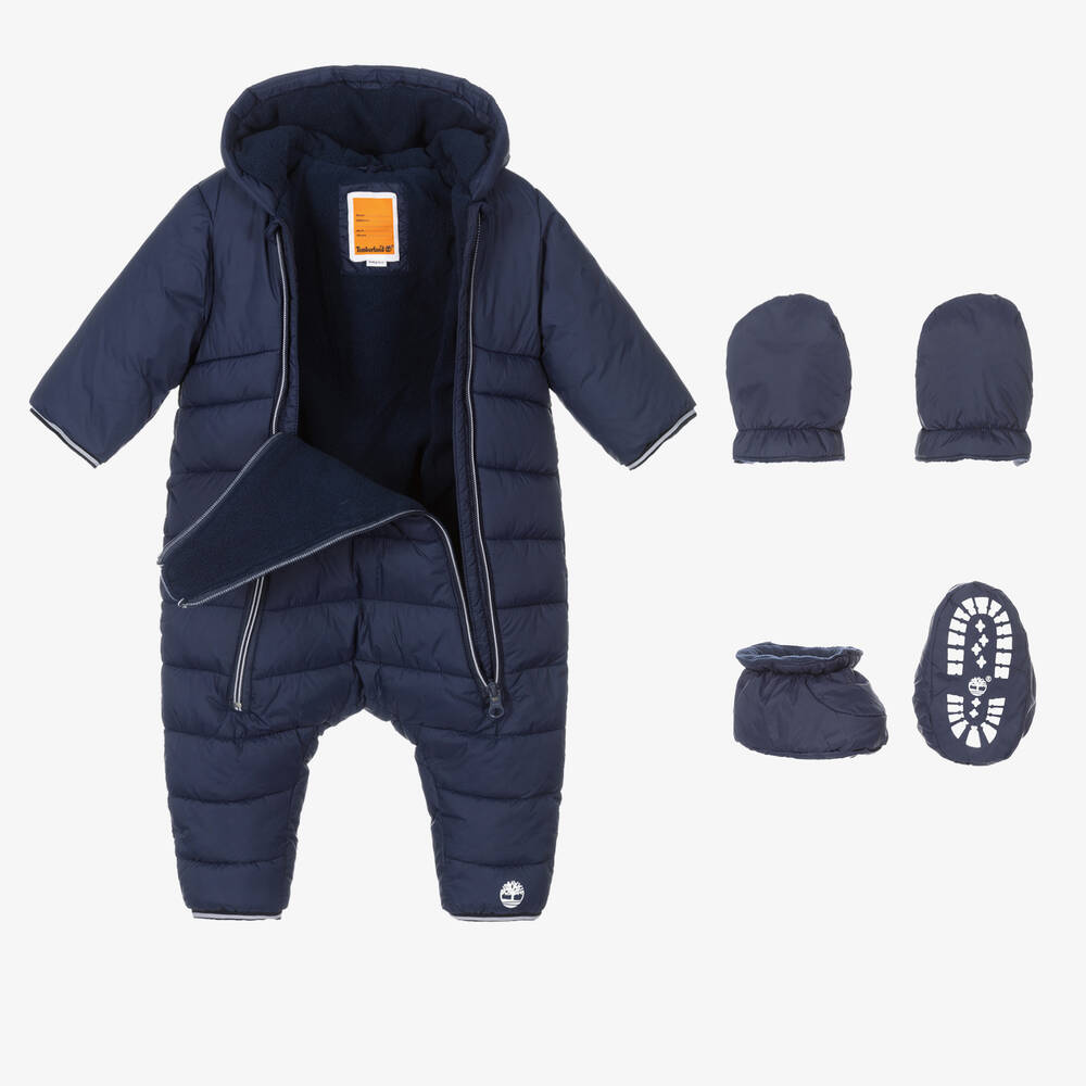 Timberland Baby Boys Padded Snowsuit 12 Mths Blue