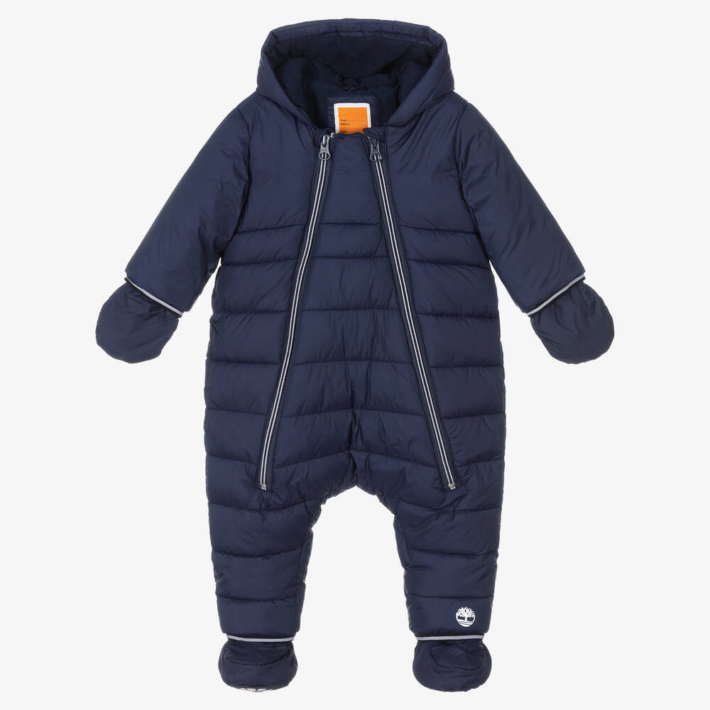 Timberland - Navy Blue Padded Baby Snowsuit | Childrensalon