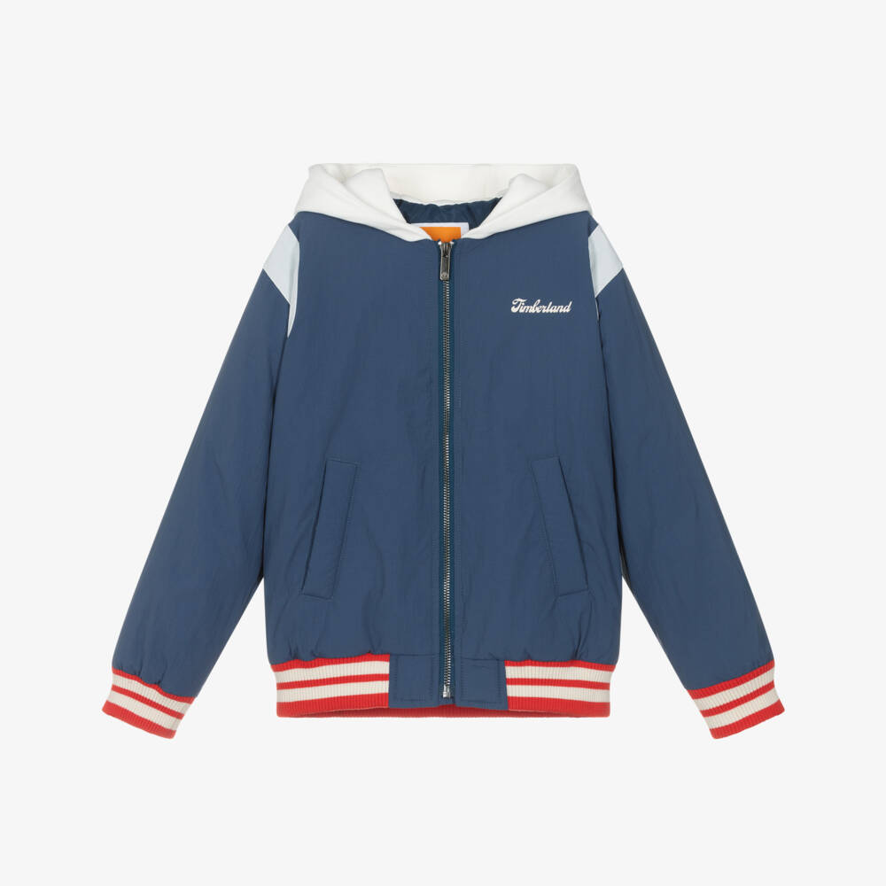 Timberland-Синяя куртка с капюшоном в стиле колледж для мальчиков | Childrensalon Outlet