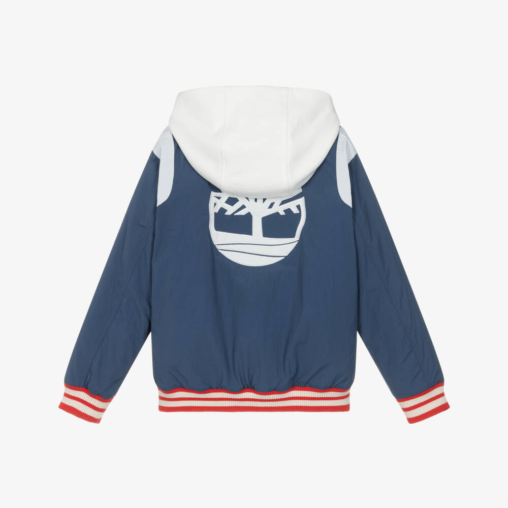 Timberland-Синяя куртка с капюшоном в стиле колледж для мальчиков | Childrensalon Outlet