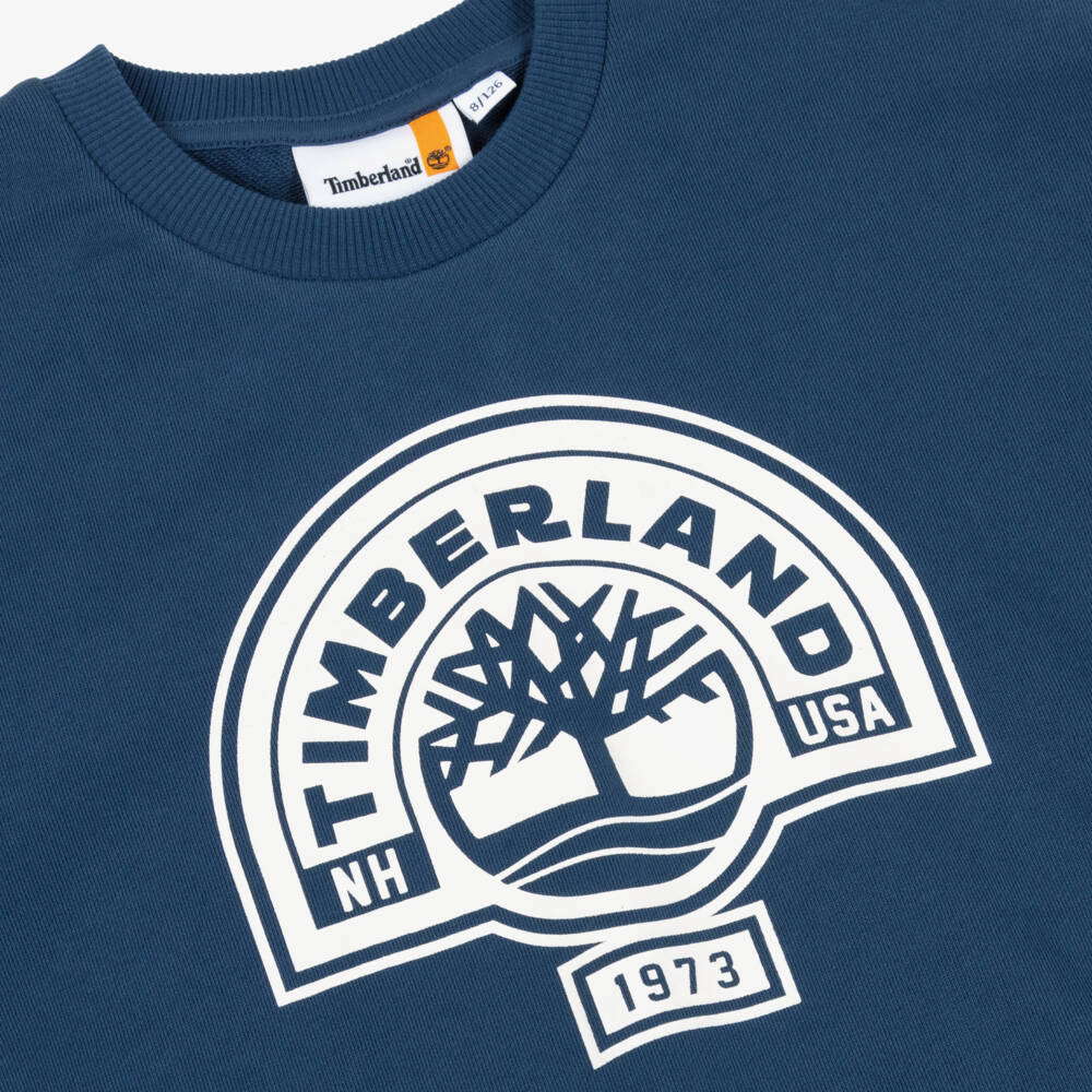 Timberland-Синий свитшот с логотипом | Childrensalon Outlet
