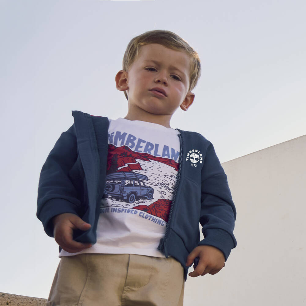 Timberland-Синий лого на молнии для мальчиков | Childrensalon Outlet