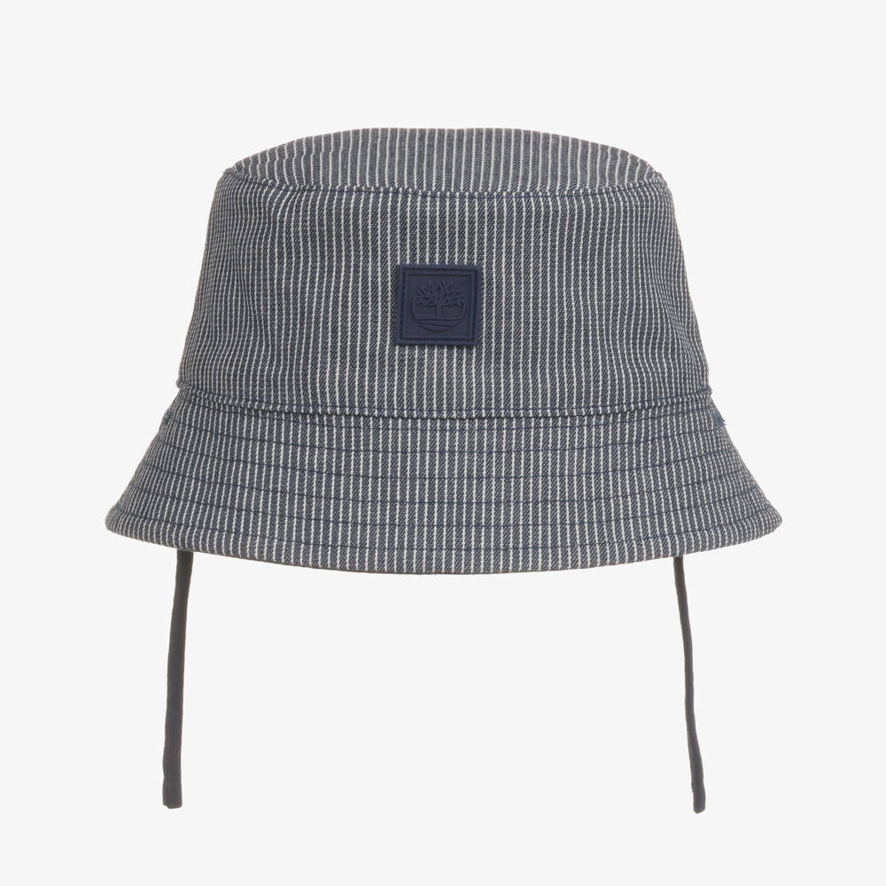 Timberland-Navy Stripe Reversible Hat | Childrensalon Outlet