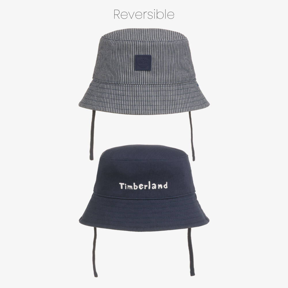 Timberland-Navy Stripe Reversible Hat | Childrensalon Outlet