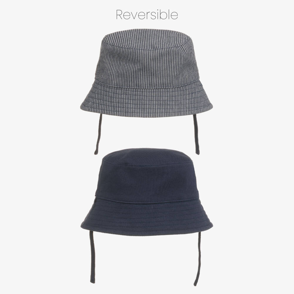 Timberland-Navy Stripe Reversible Hat | Childrensalon Outlet