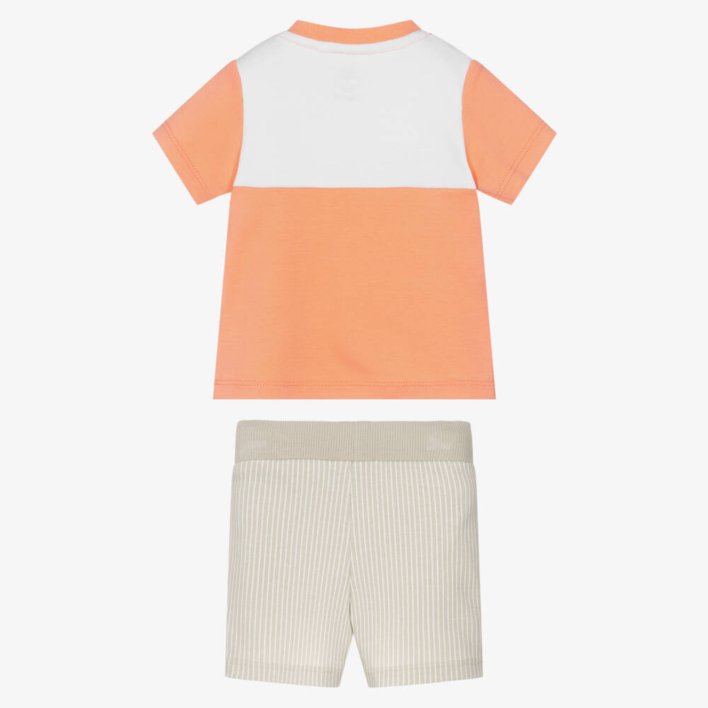 Timberland-Orange Logo Short Set | Childrensalon Outlet