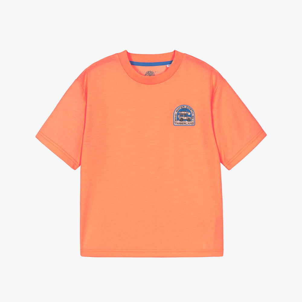 Timberland-Orange Logo Tshrt | Childrensalon Outlet