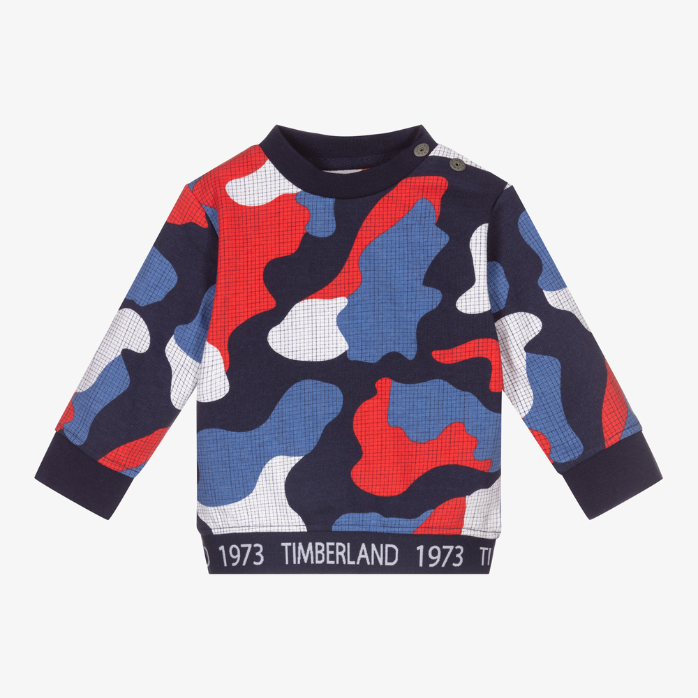 Timberland - Tarn-Sweatshirt in Rot und Blau | Childrensalon