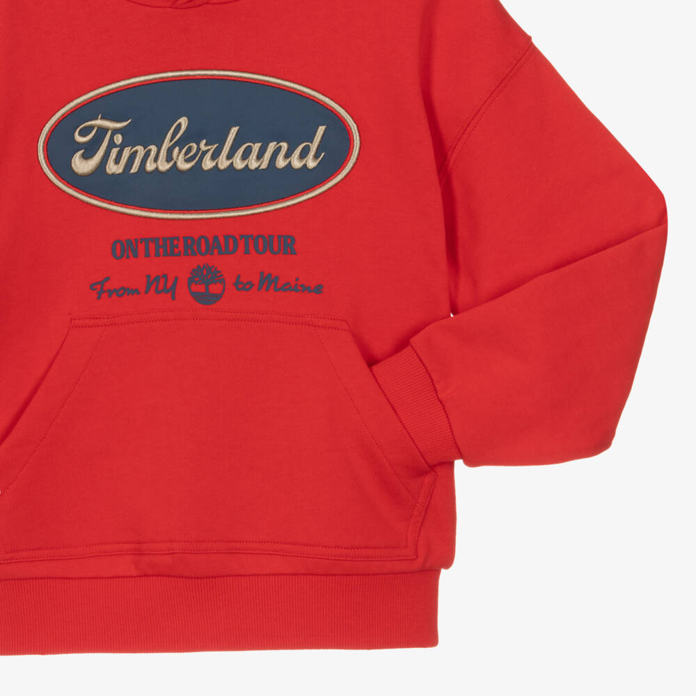 Timberland-Красный худи с логотипом для мальчиков | Childrensalon Outlet