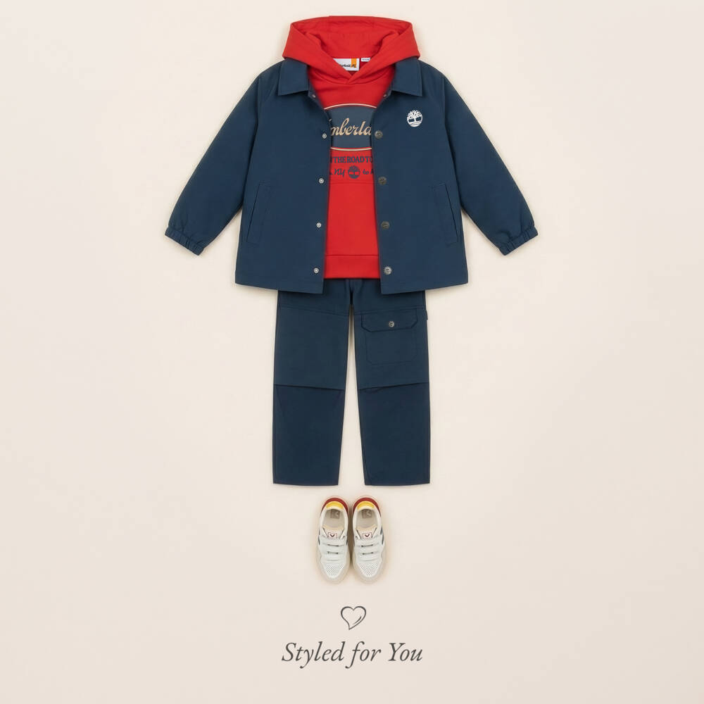 Timberland-Красный худи с логотипом для мальчиков | Childrensalon Outlet