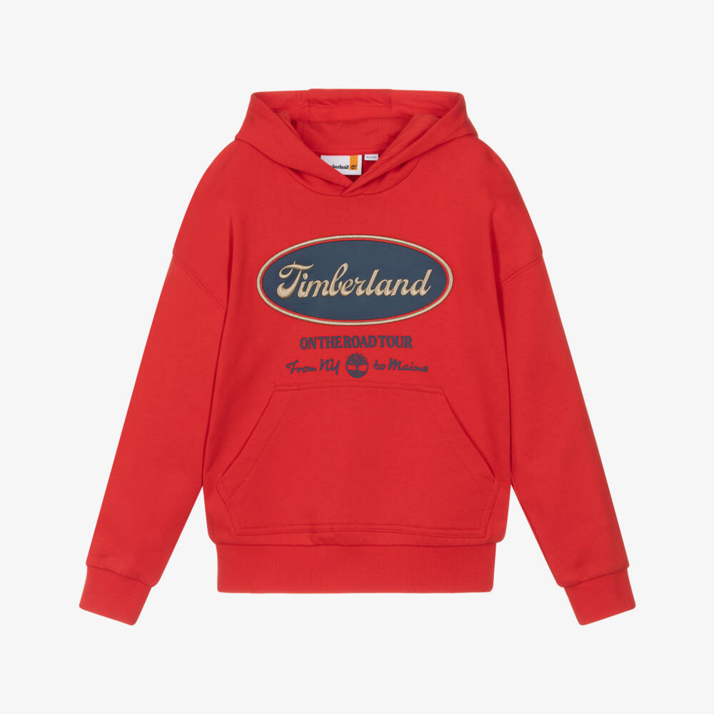 Timberland-Красный худи с логотипом для мальчиков | Childrensalon Outlet