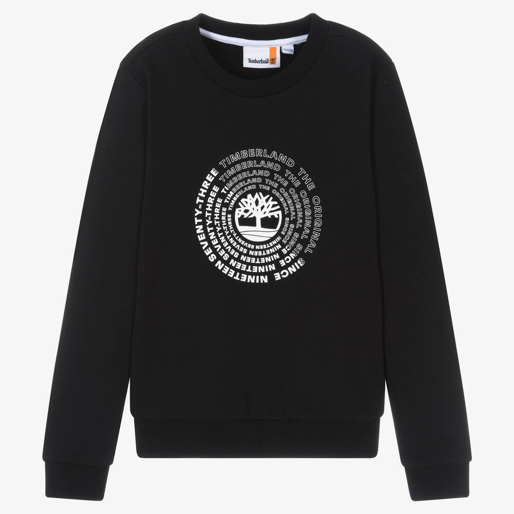 Timberland - Teen Boys Black Organic Cotton Sweatshirt | Childrensalon