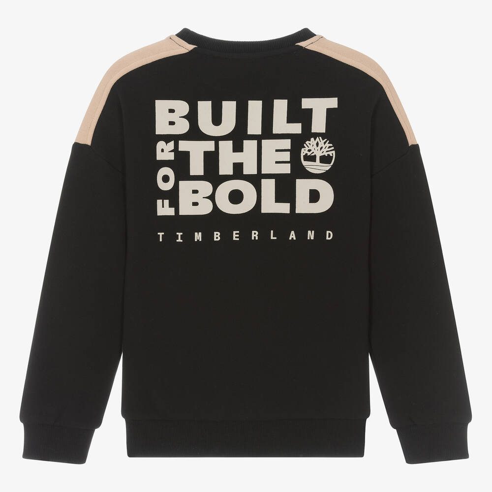 Timberland Teen Boys Black Organic Cotton Sweatshirt