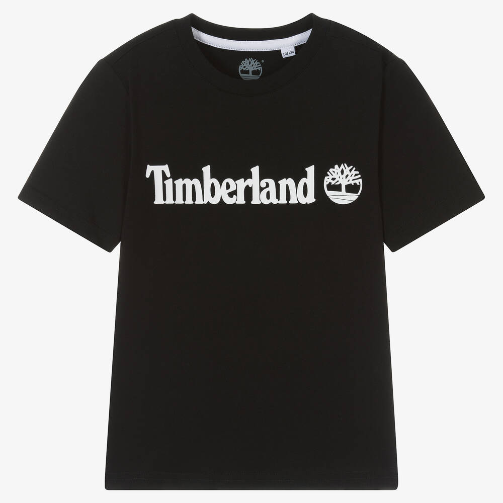 Timberland - Schwarzes Teen Biobaumwoll-T-Shirt | Childrensalon