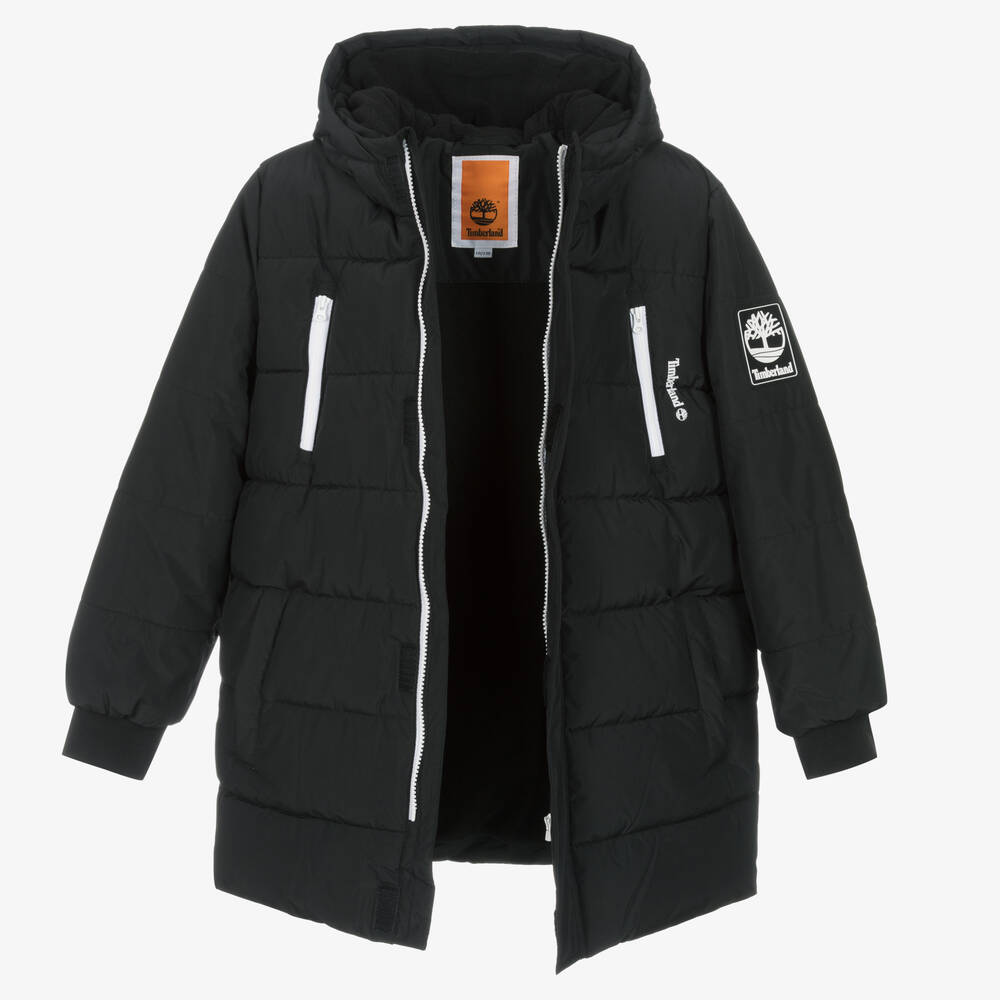 Timberland-Teen Boys Black Water-Repellent Puffer Coat | Childrensalon Outlet