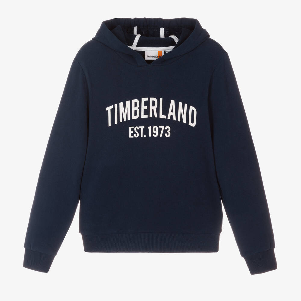 Timberland - Teen Boys Blue Cotton Jersey Hoodie | Childrensalon