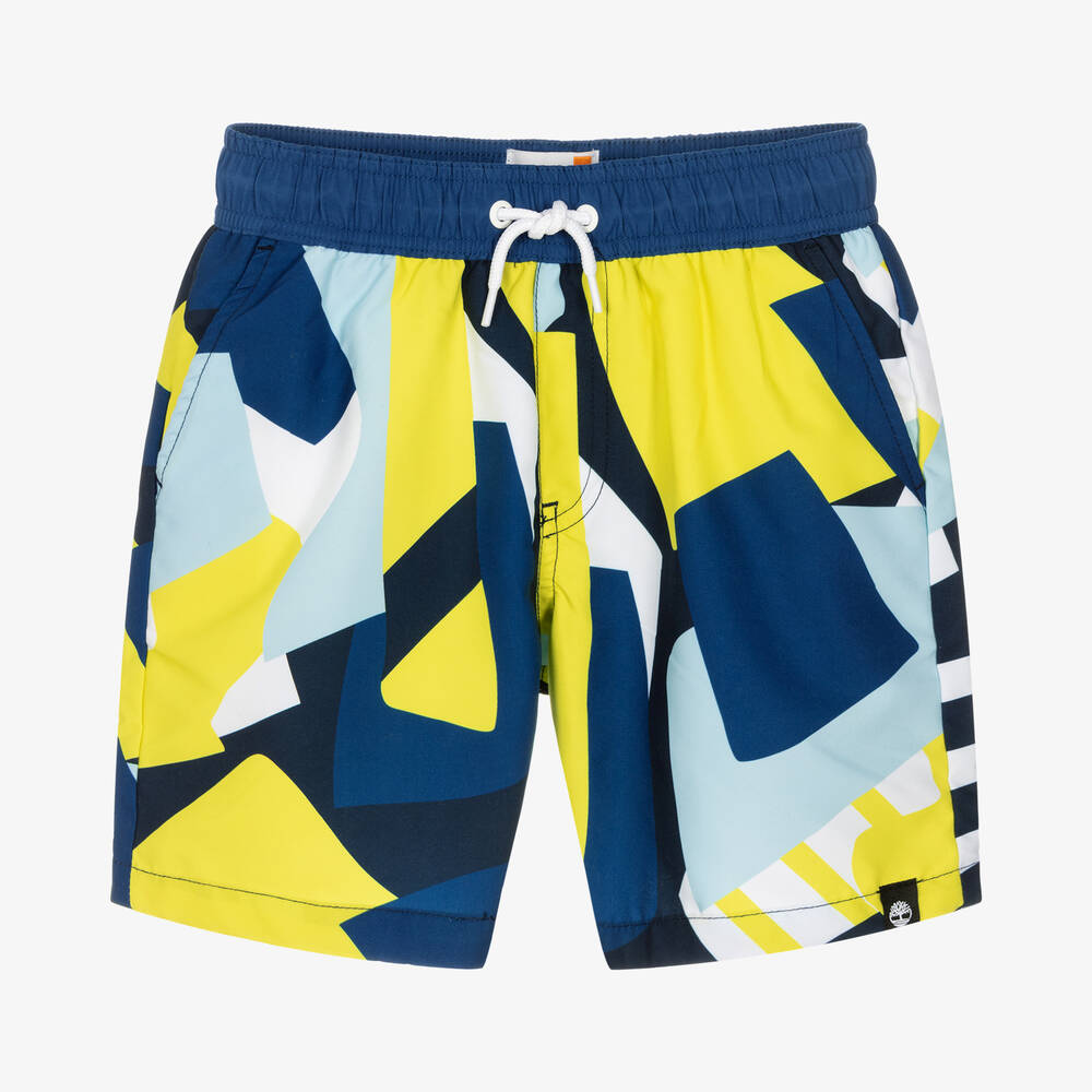 Timberland - Teen Boys Blue & Green Swim Shorts | Childrensalon