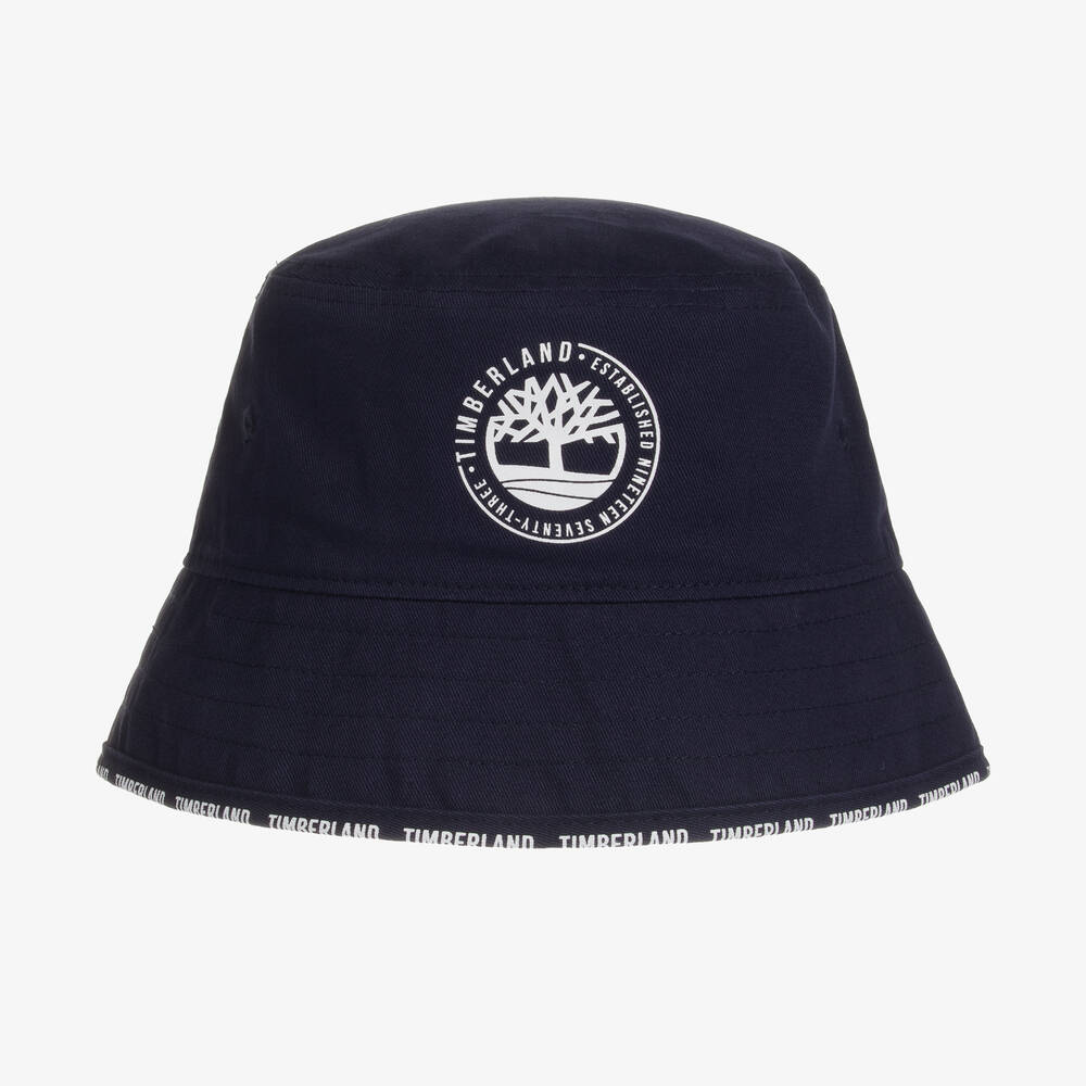Timberland - Teen Boys Blue Logo Bucket Hat | Childrensalon