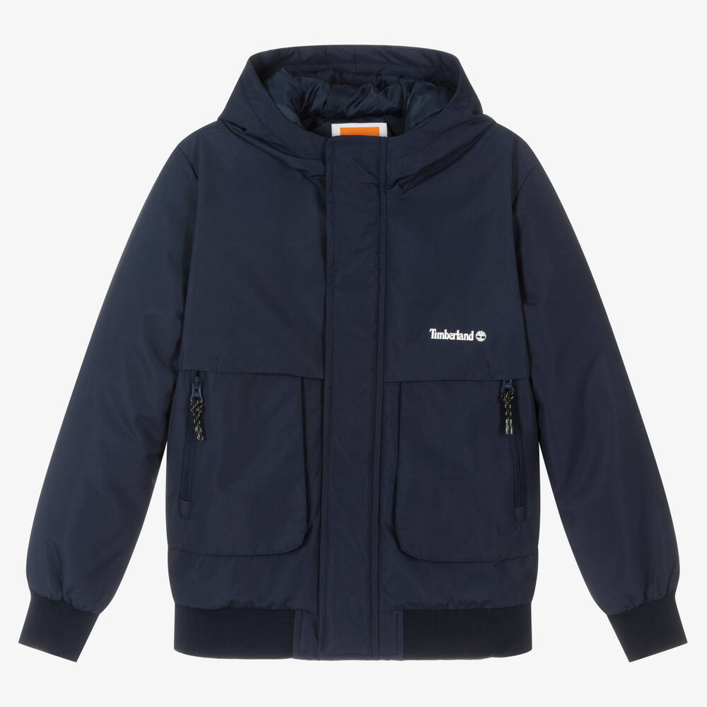 Timberland - Blouson bleu à logo ado | Childrensalon