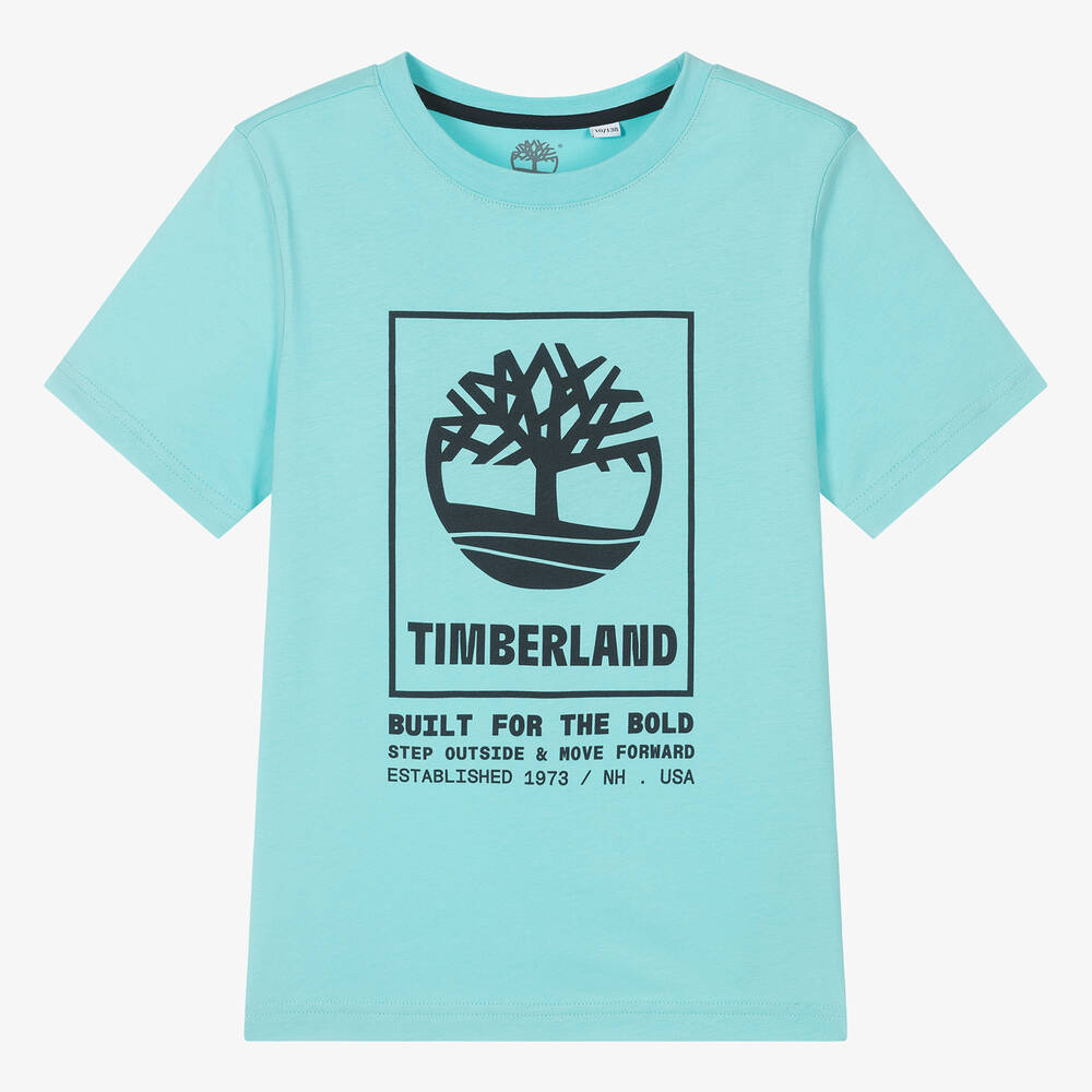 Timberland-Teen Boys Blue Organic Cotton T-Shirt | Childrensalon Outlet