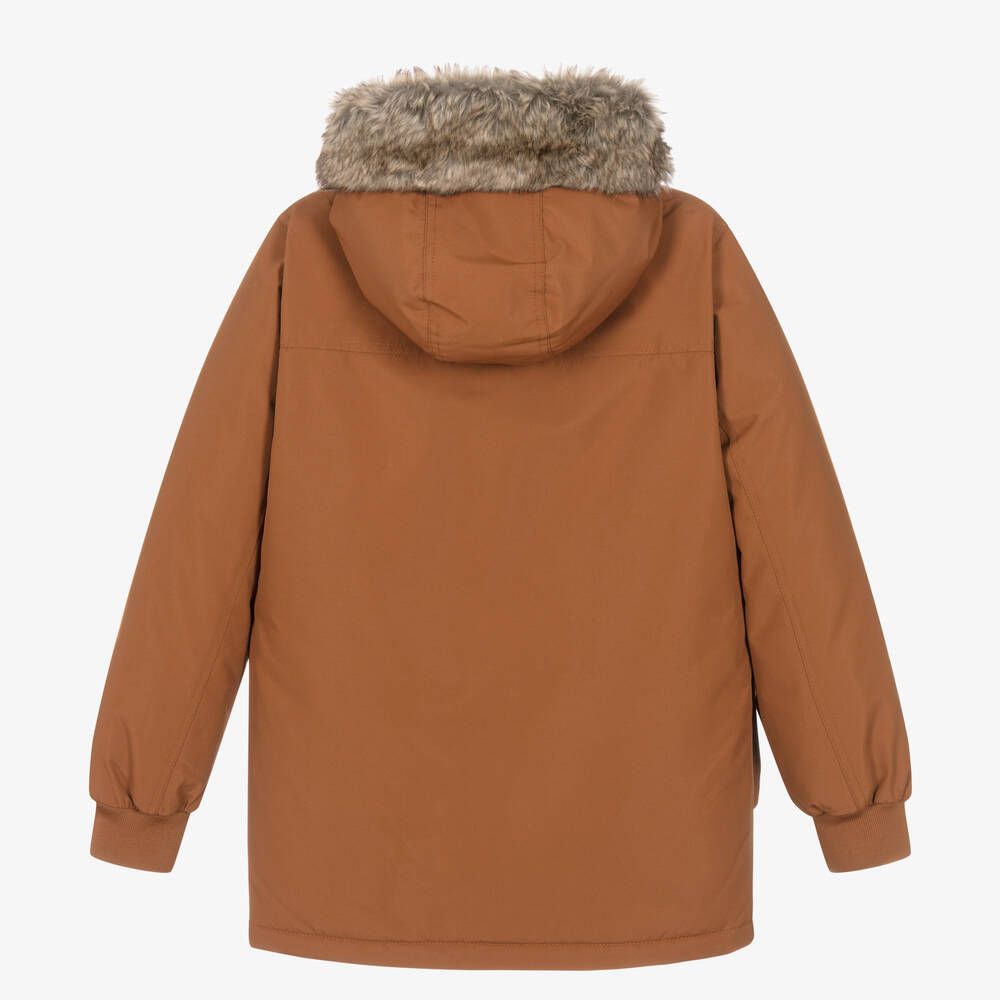 Timberland-Teen Boys Brown Water-Repellent Parka Coat | Childrensalon Outlet