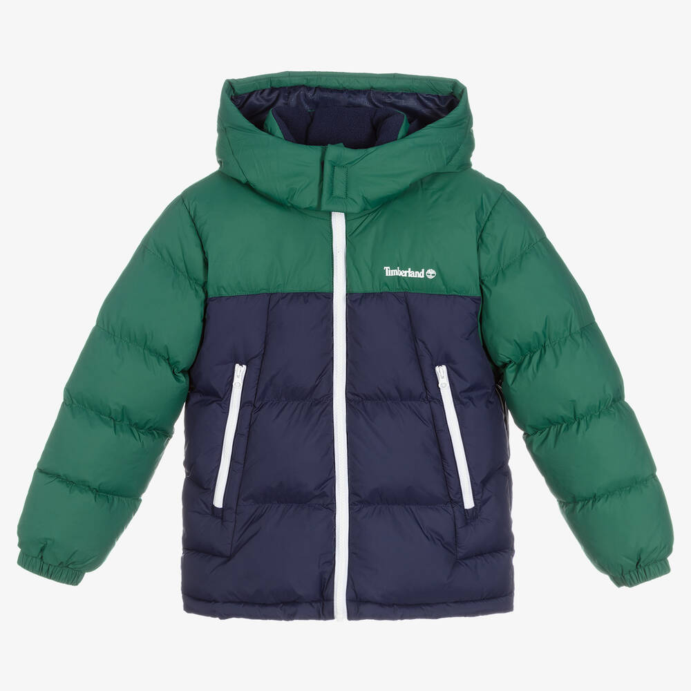 Timberland - Teen Boys Green & Blue Jacket | Childrensalon