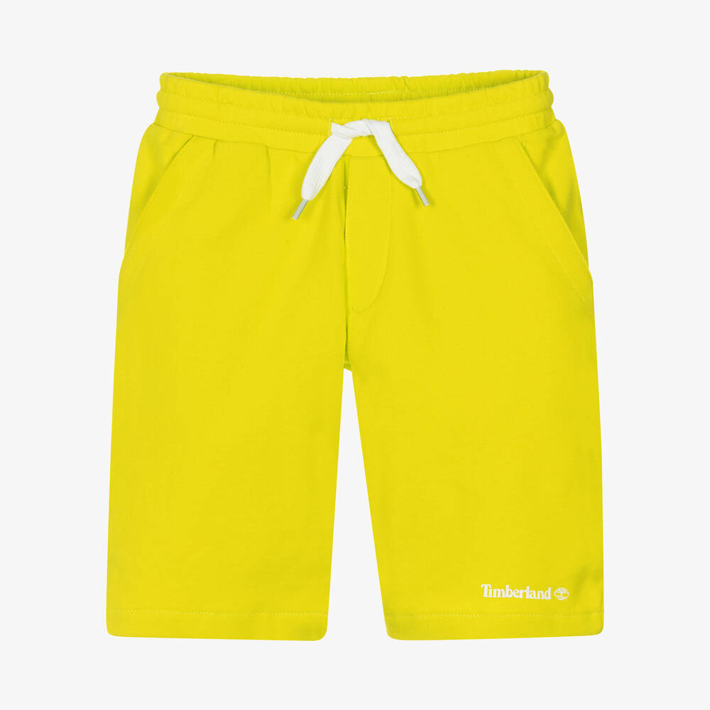 Timberland - Teen Boys Green Cotton Logo Shorts | Childrensalon