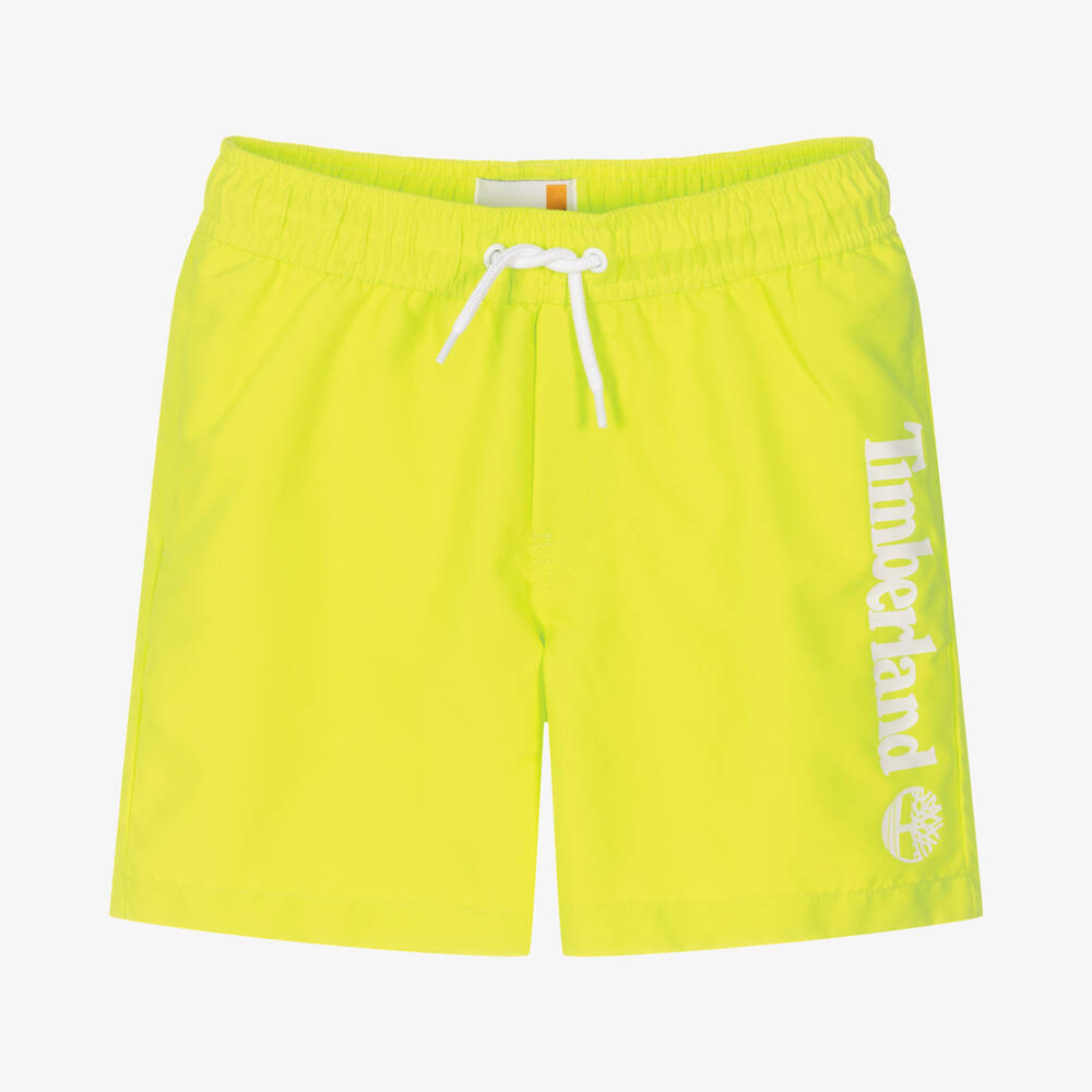 Timberland-Teen Boys Green Logo Swim Shorts | Childrensalon Outlet