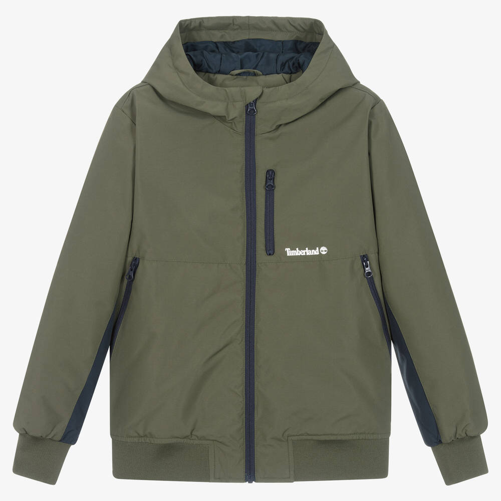 Timberland Blouson vert deperlant ado garcon Childrensalon Outlet