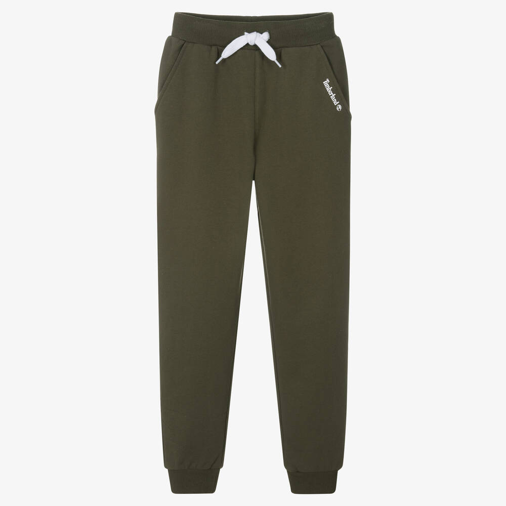 Timberland - Teen Boys Khaki Green Cotton Joggers | Childrensalon