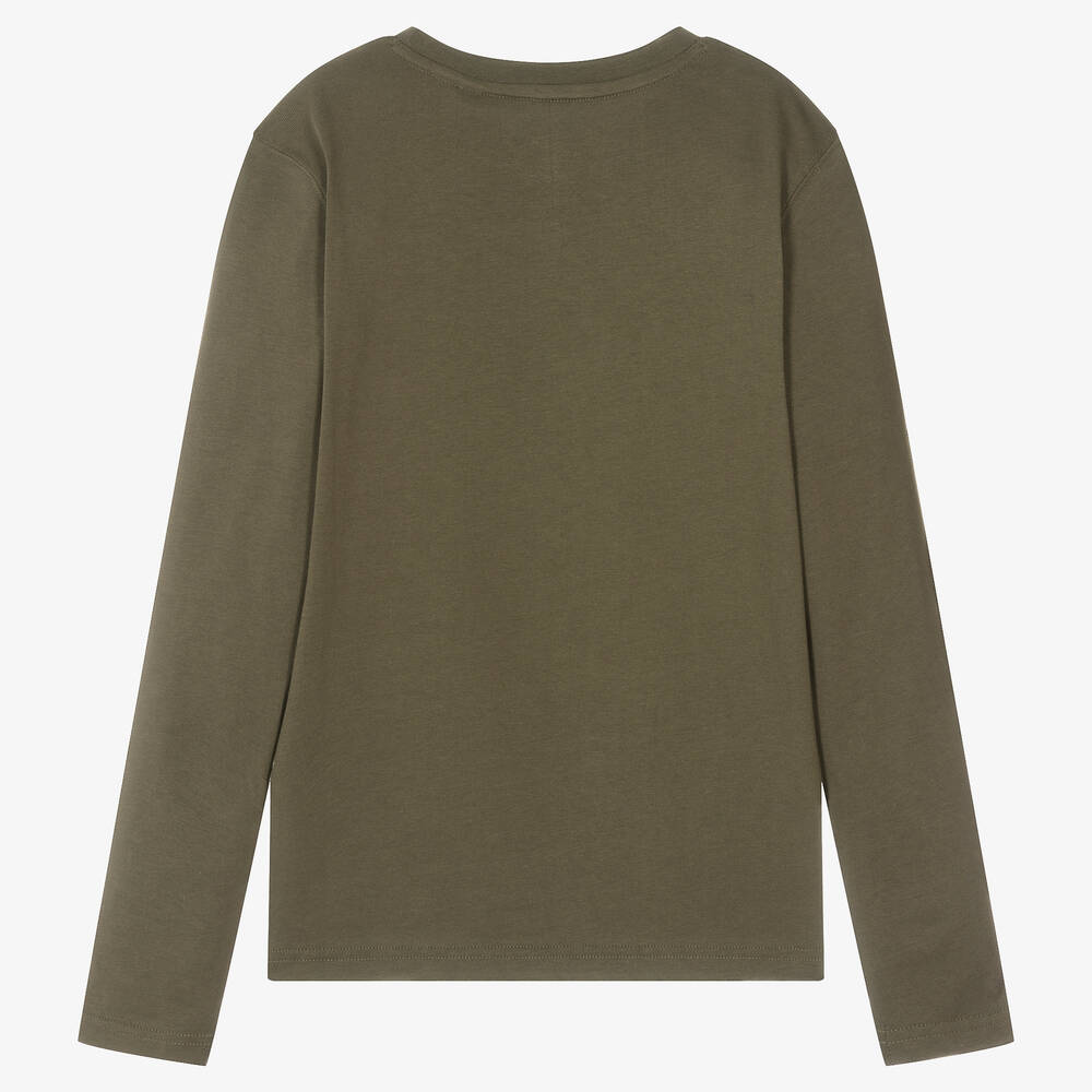 Timberland-Топ из органического хлопка цвета хаки | Childrensalon Outlet