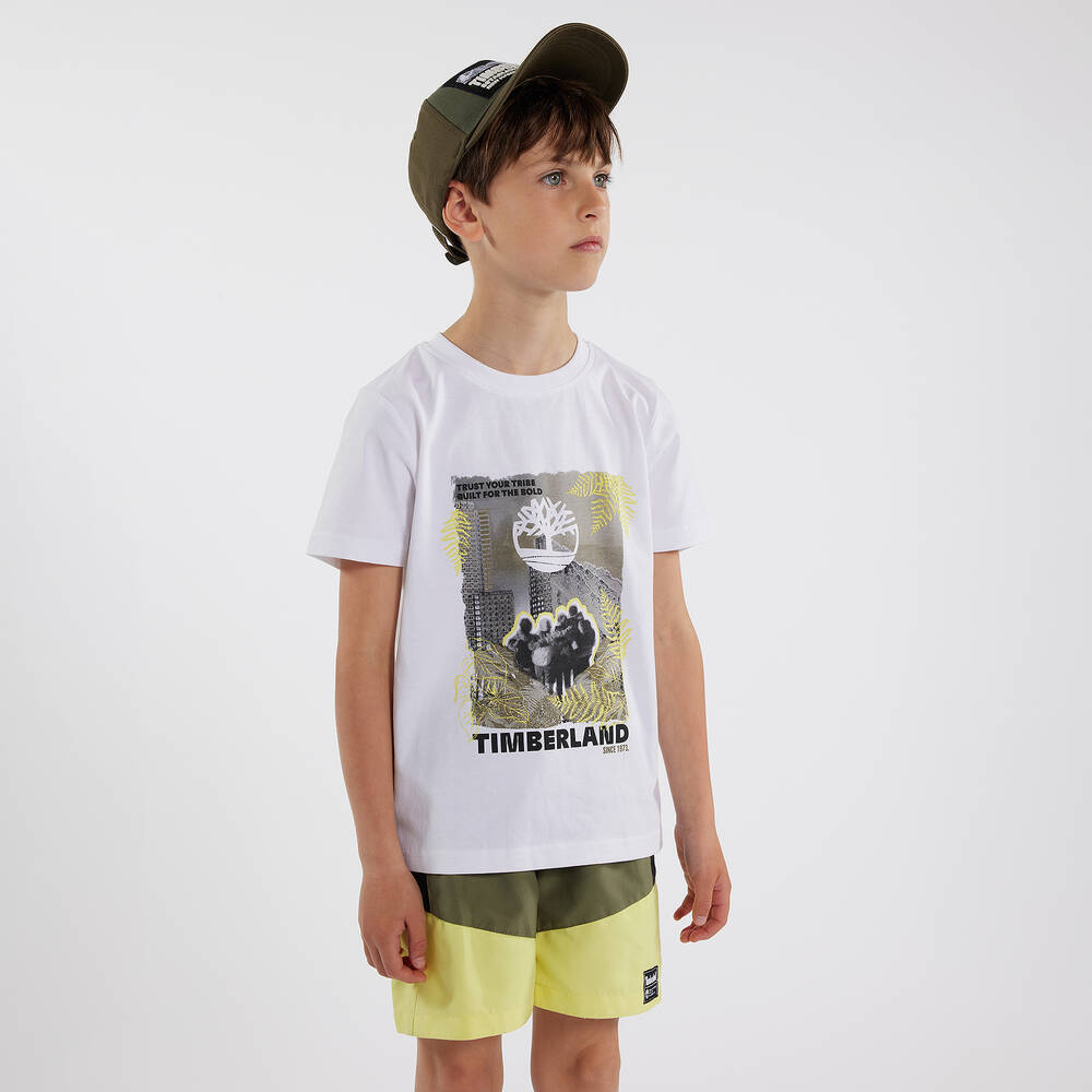 Timberland-شورت سباحة لون أخضر كاكي للمراهقين | Childrensalon Outlet