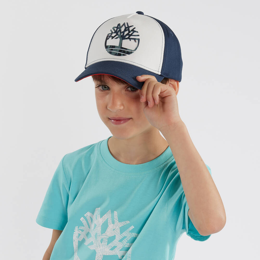 Timberland-Teen Boys Navy Blue Cotton Cap | Childrensalon Outlet