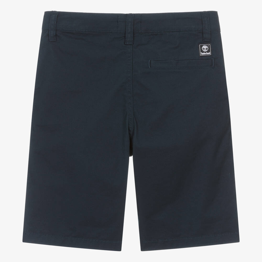 Timberland-Teen Boys Navy Blue Cotton Chino Shorts | Childrensalon Outlet