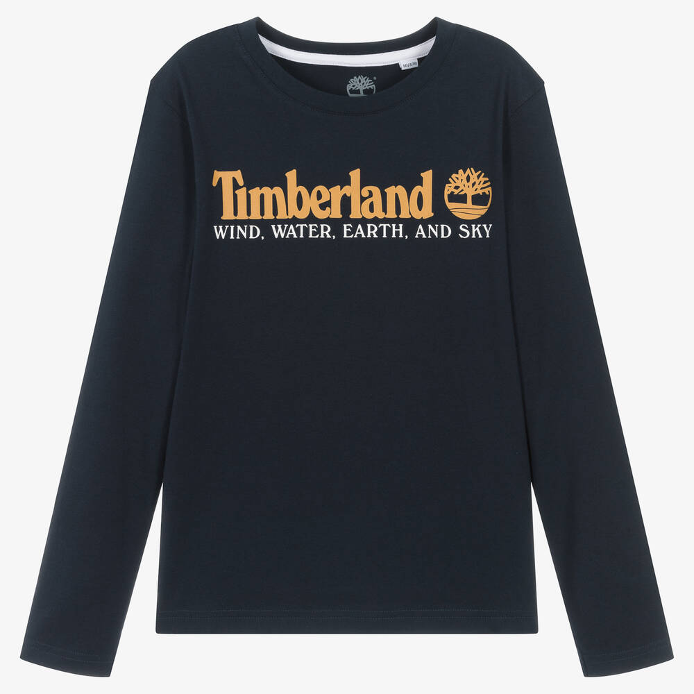 Timberland - Navyblaues Biobaumwoll-Oberteil  | Childrensalon