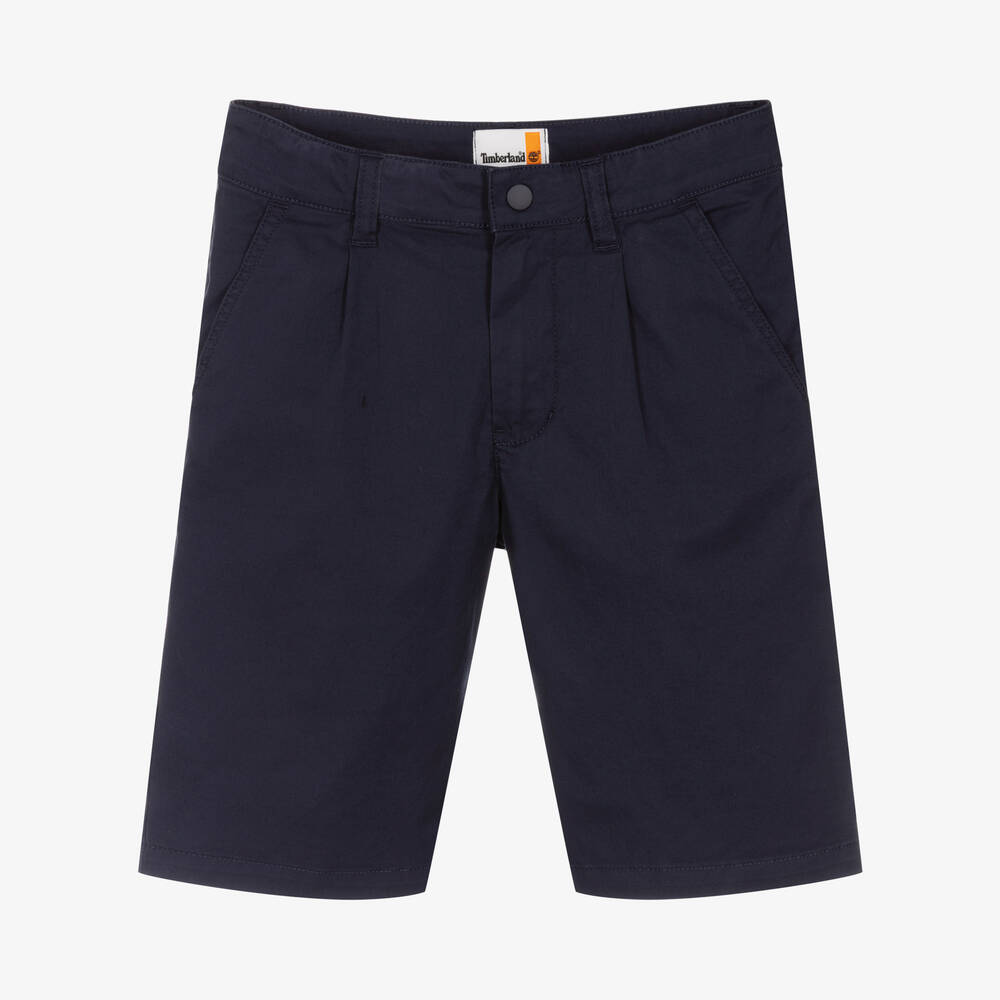 Timberland-Teen Boys Navy Blue Twill Chino Shorts | Childrensalon Outlet