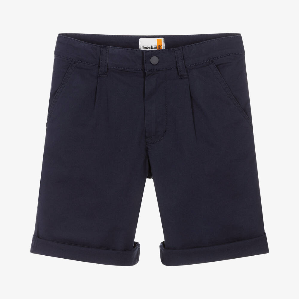 Timberland - Teen Boys Navy Blue Twill Chino Shorts | Childrensalon