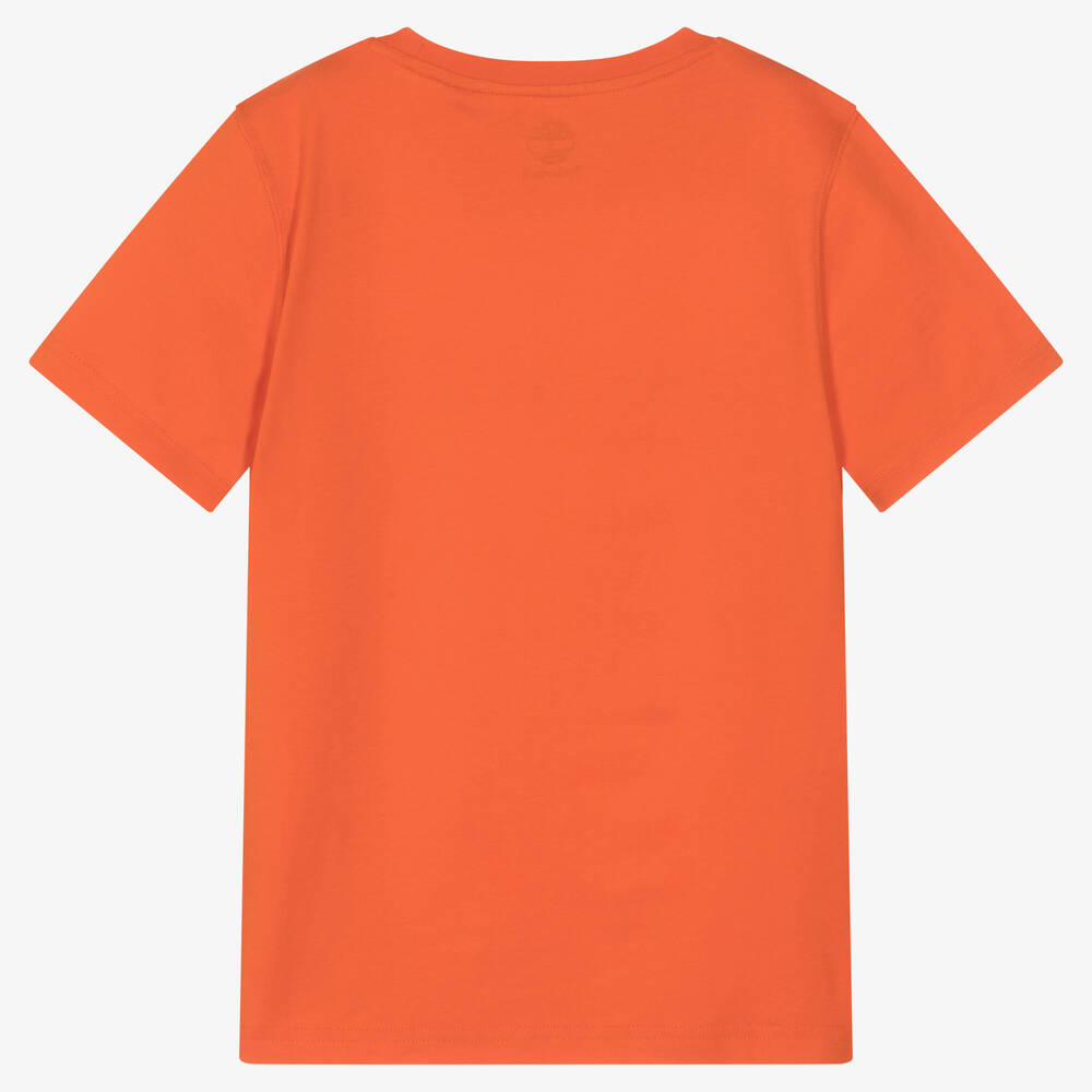 Timberland-Teen Boys Orange Logo T-Shirt | Childrensalon Outlet