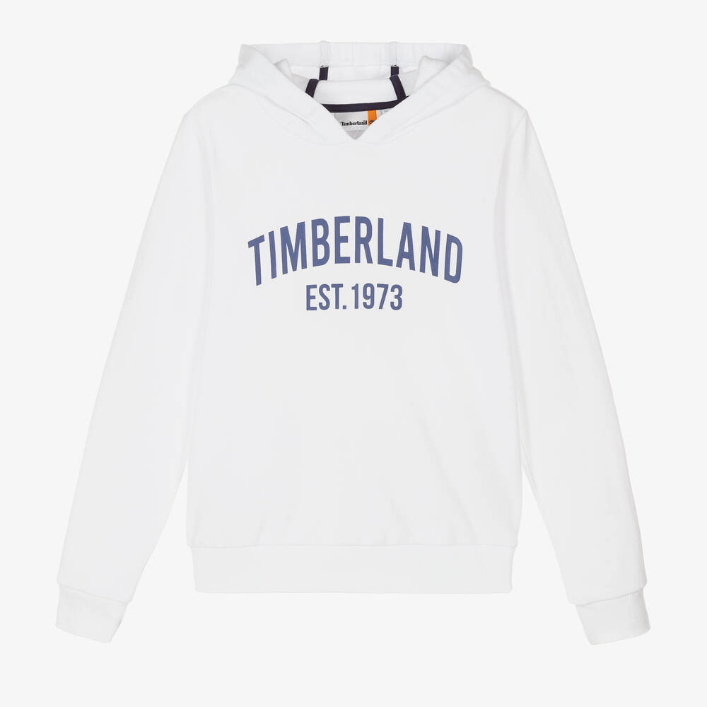 Timberland Teen Boys White Cotton Jersey Hoodie Childrensalon