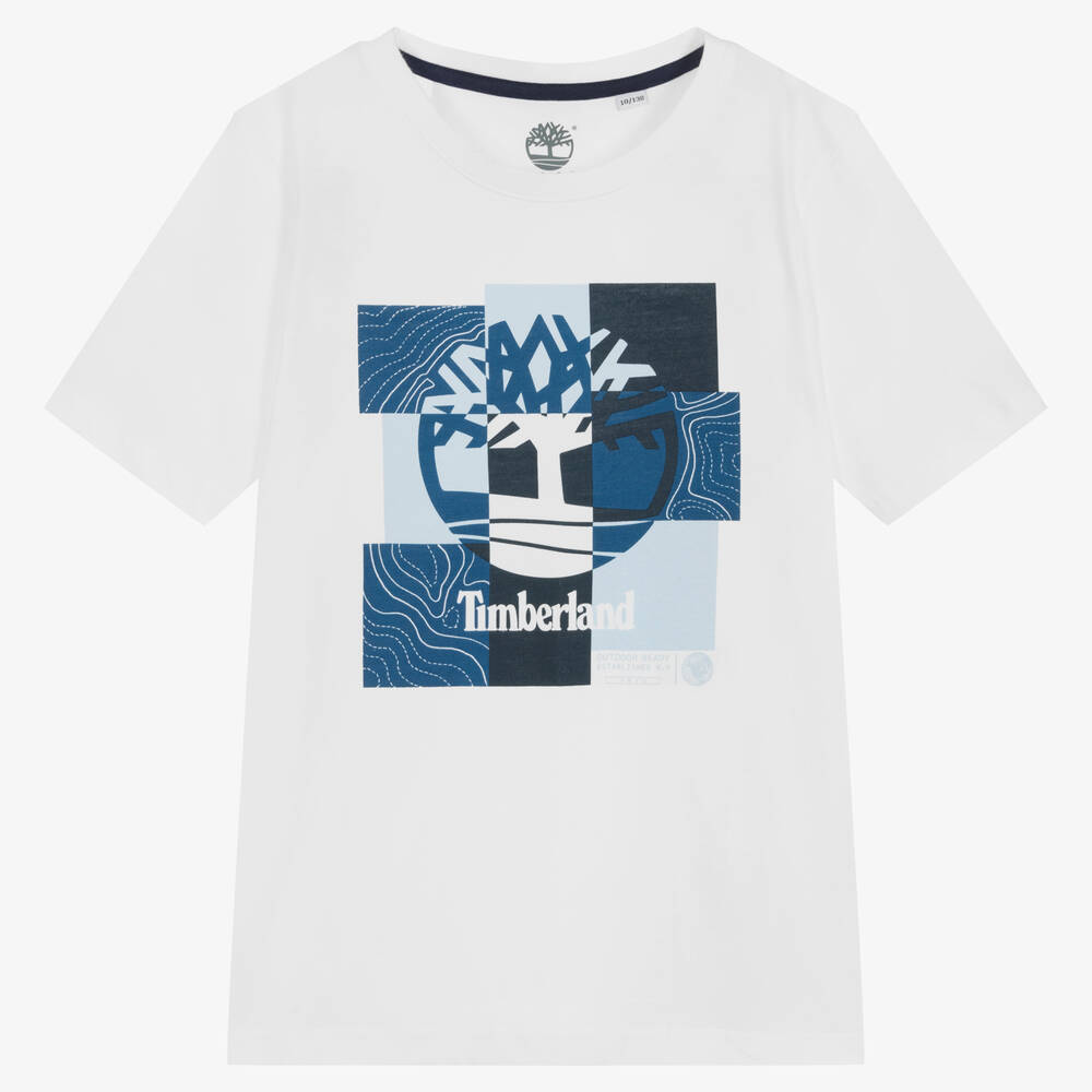 Timberland - Weißes Teen Baumwoll-T-Shirt | Childrensalon