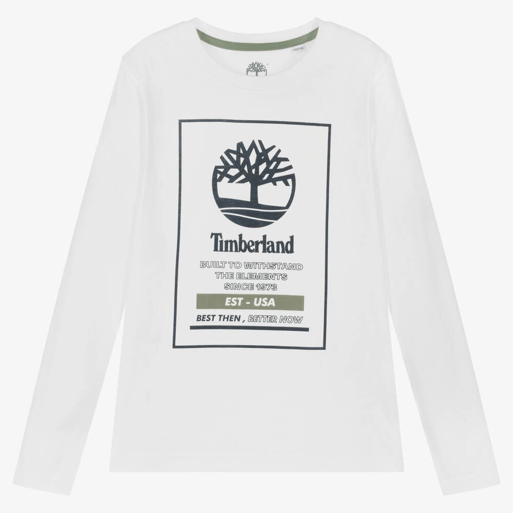Timberland - Weißes Teen Baumwolloberteil (J) | Childrensalon