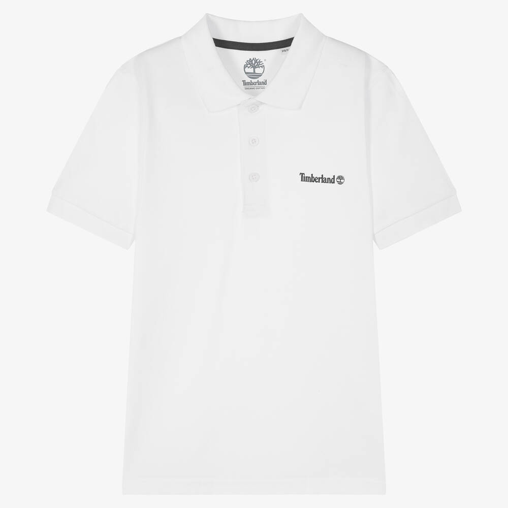 Timberland - Weißes Teen Biobaumwoll-Poloshirt | Childrensalon