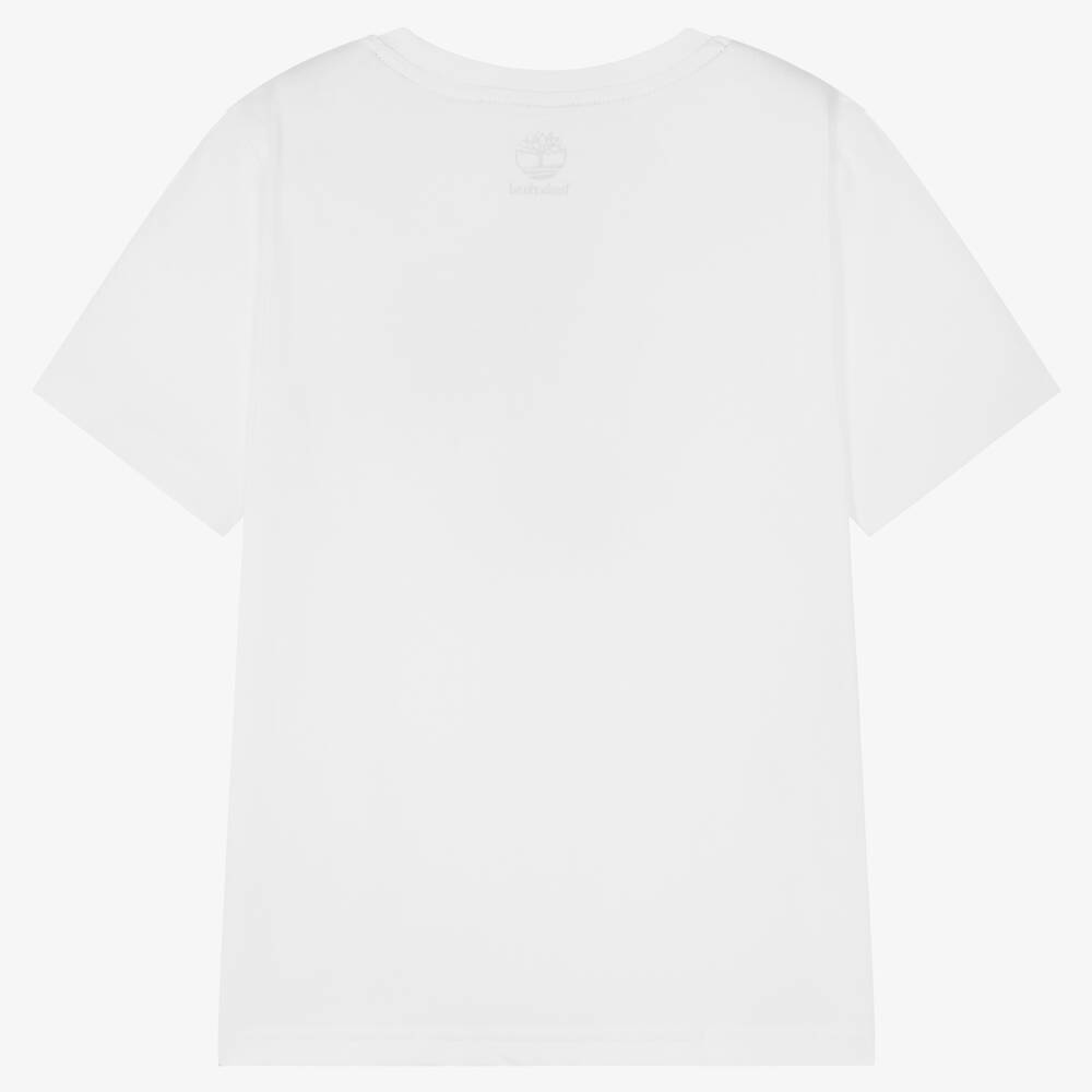 Timberland-Белая футболка из органического хлопка | Childrensalon Outlet