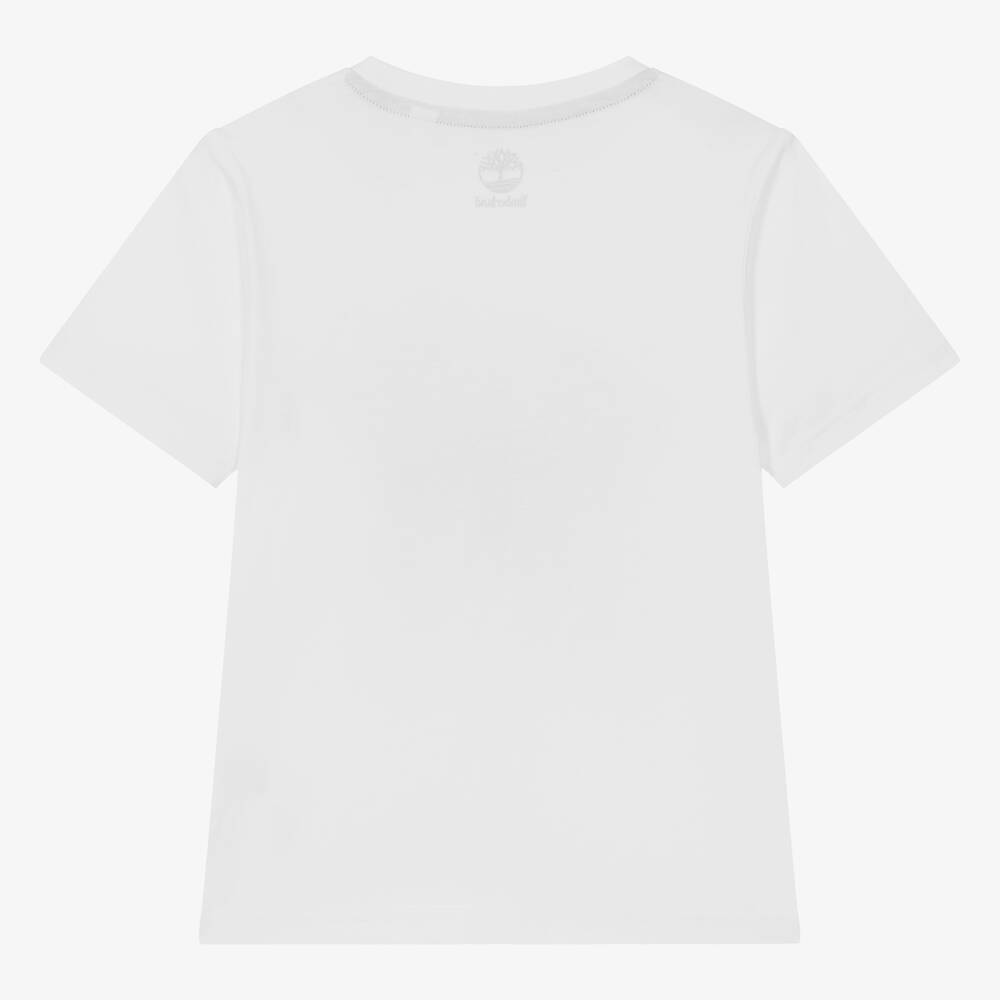 Timberland-تيشيرت قطن عضوي لون أبيض للمراهقين | Childrensalon Outlet